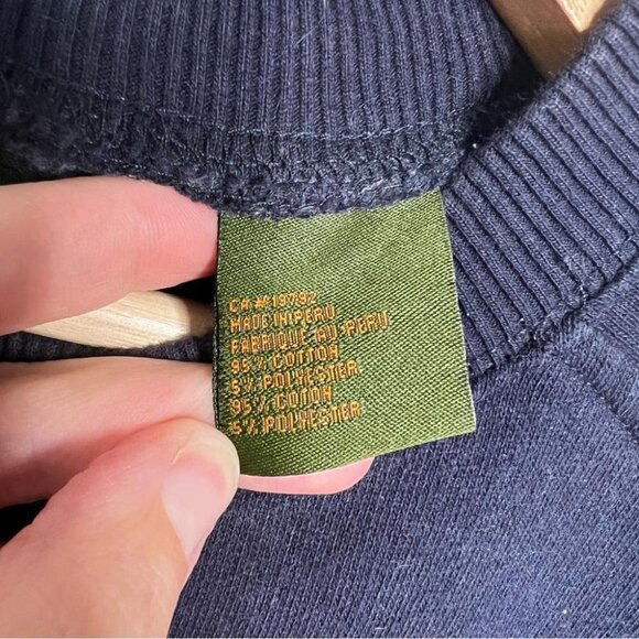 Timberland Mens Size XL Navy Blue Crewneck Sweatshirt with Yellow Graphic Casual - Picture 9 of 12